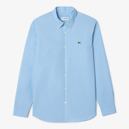 Camisa Lacoste poplin slim fit manga larga