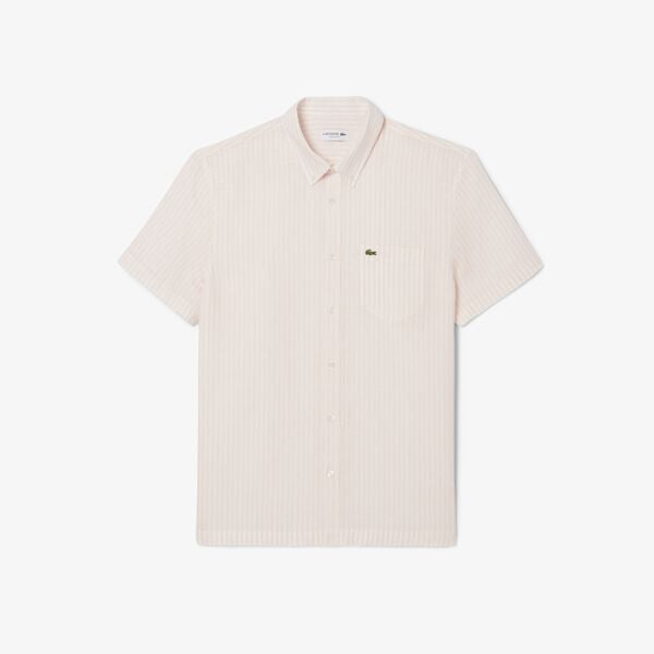 Camisa de lino a rayas Lacoste
