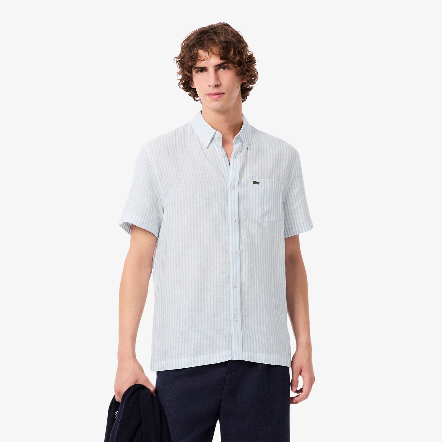 Camisa de lino a rayas Lacoste