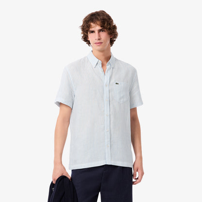 Camisa de lino a rayas Lacoste