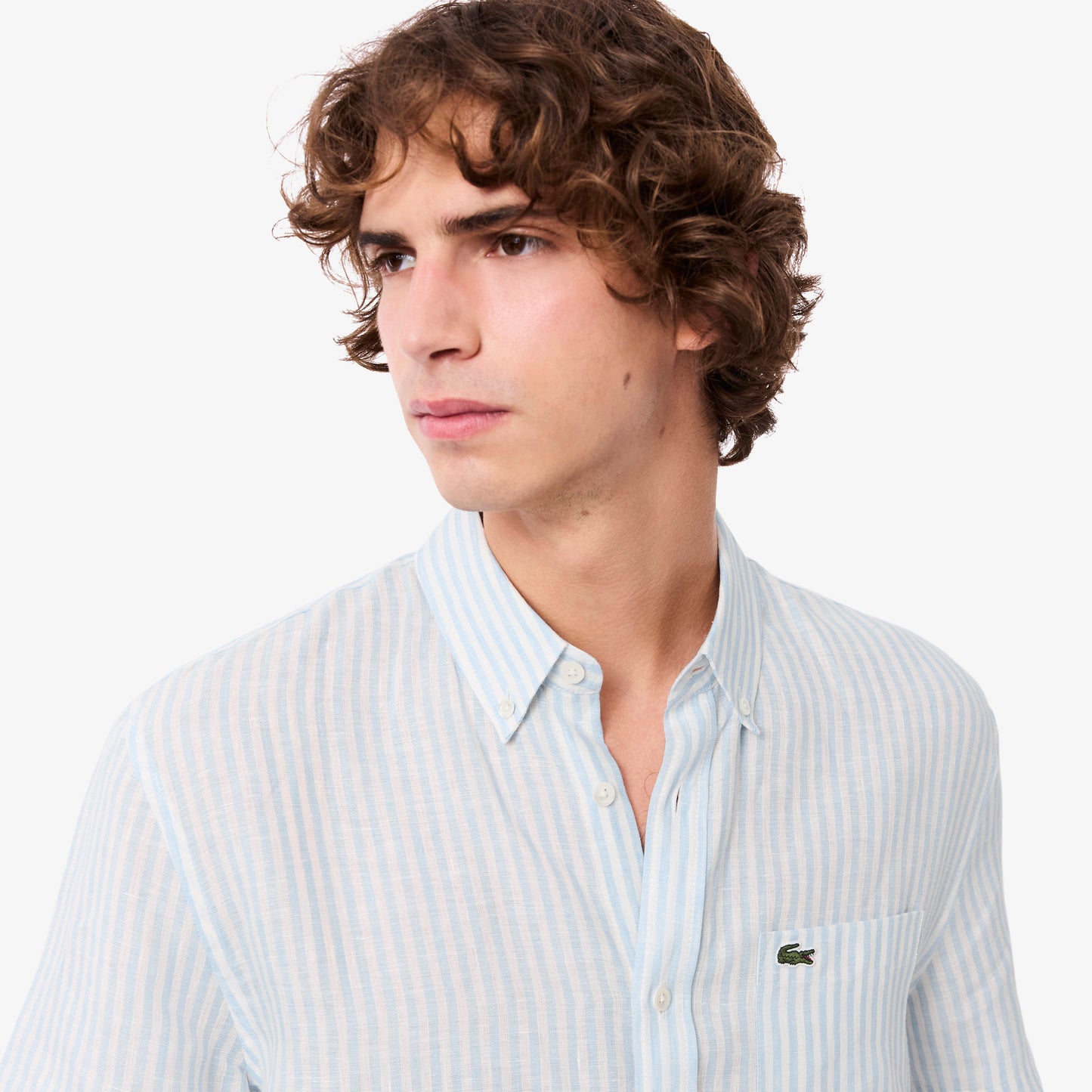 Camisa de lino a rayas Lacoste