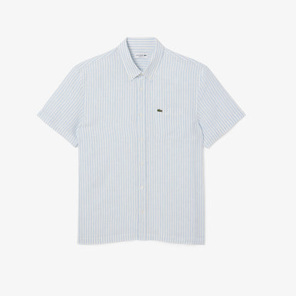 Camisa de lino a rayas Lacoste