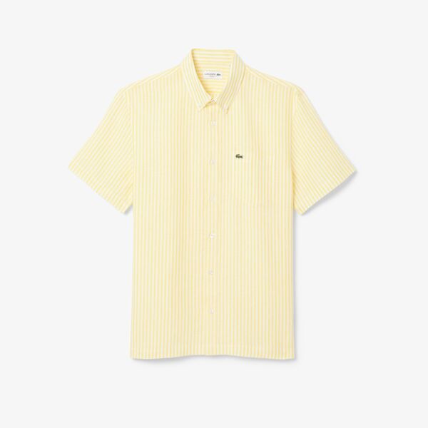 Camisa de lino a rayas Lacoste