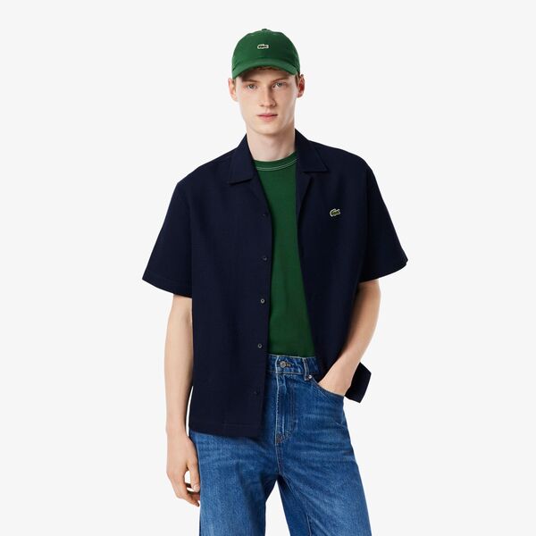 Camisa Lacoste waffle lisa relaxed fit