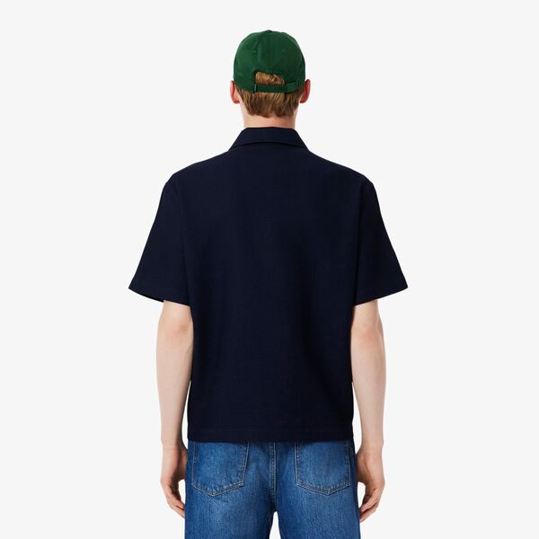 Camisa Lacoste waffle lisa relaxed fit