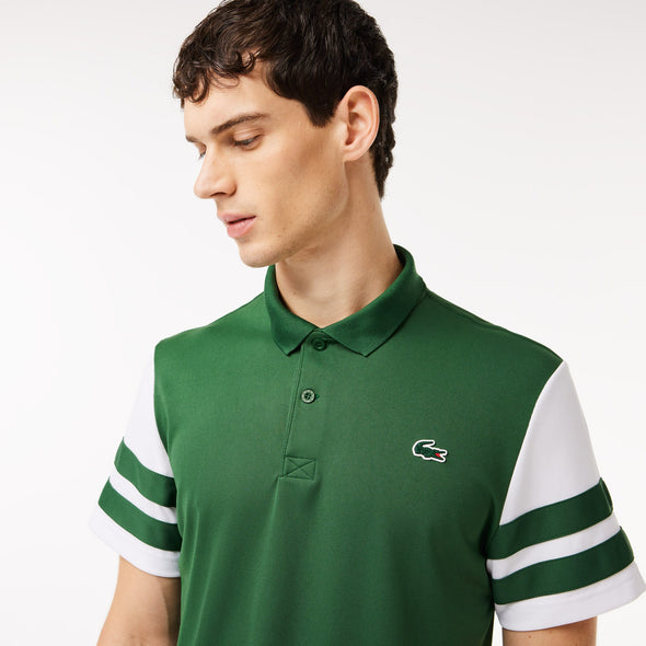 Polo lacoste de tenis ultra dry con diseno color block