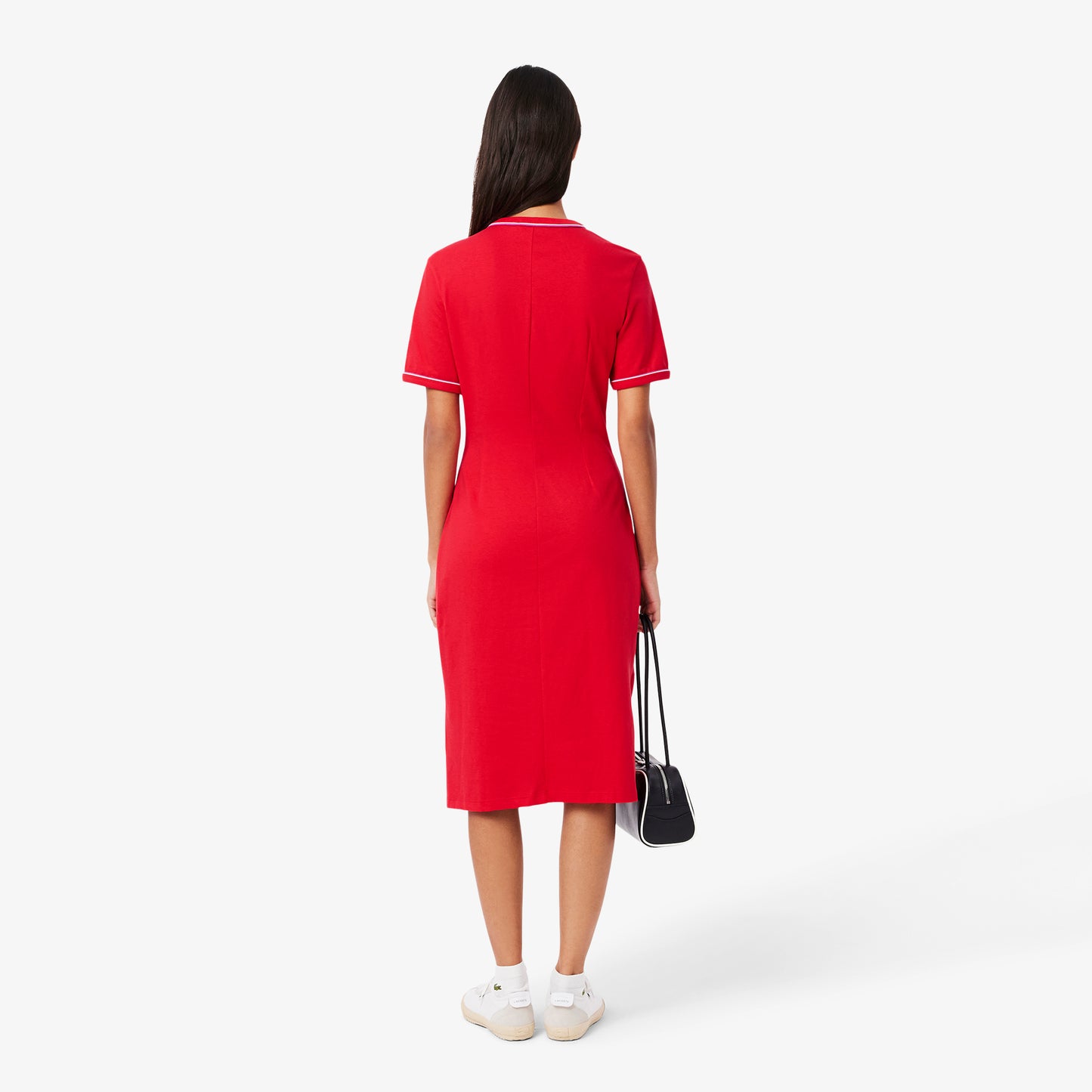 Vestido jersey lourd de cuello redondo Lacoste para dama