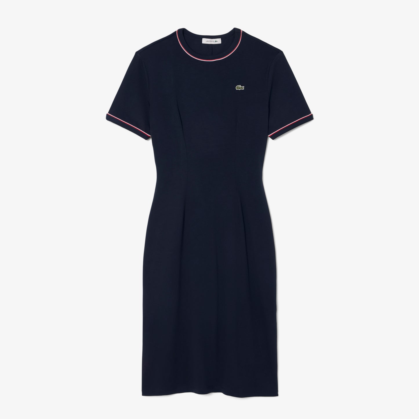 Vestido jersey lourd de cuello redondo Lacoste para dama