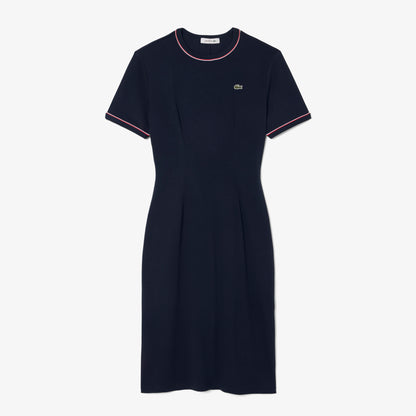 Vestido jersey lourd de cuello redondo Lacoste para dama