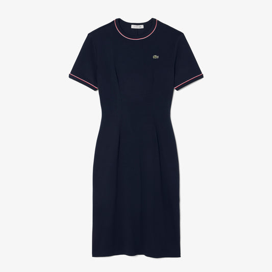 Vestido jersey lourd de cuello redondo Lacoste para dama