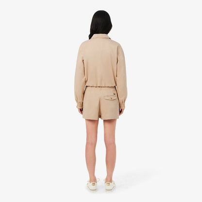 Bermuda gabardina elastizada con pinzas Lacoste para dama