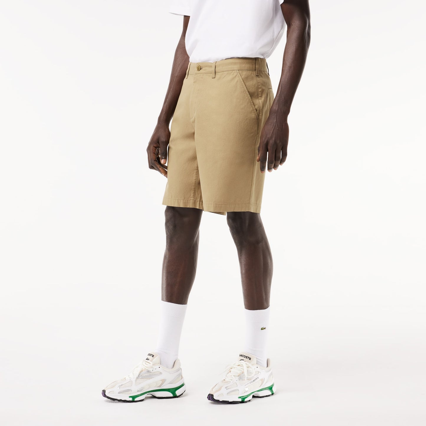 Bermuda Lacoste de gabardina de algodón