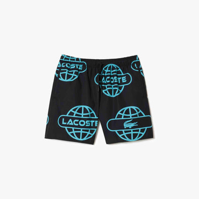 Shorts de bano lacoste para caballero estampado globe