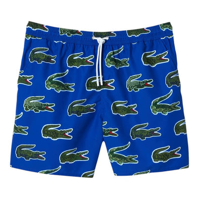 Shorts de bano lacoste para caballero estampado cocodrilo