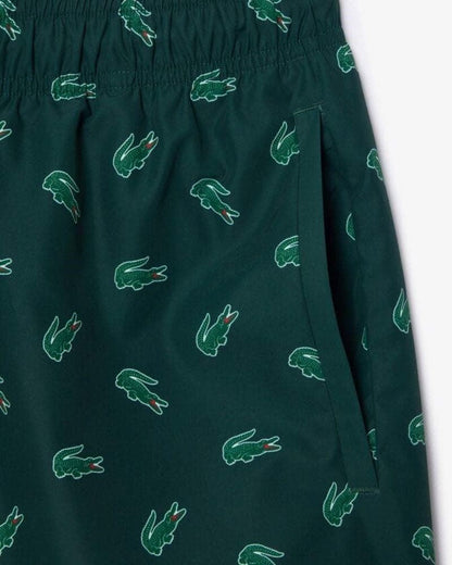 Shorts de baño Lacoste estampado cocodrilo