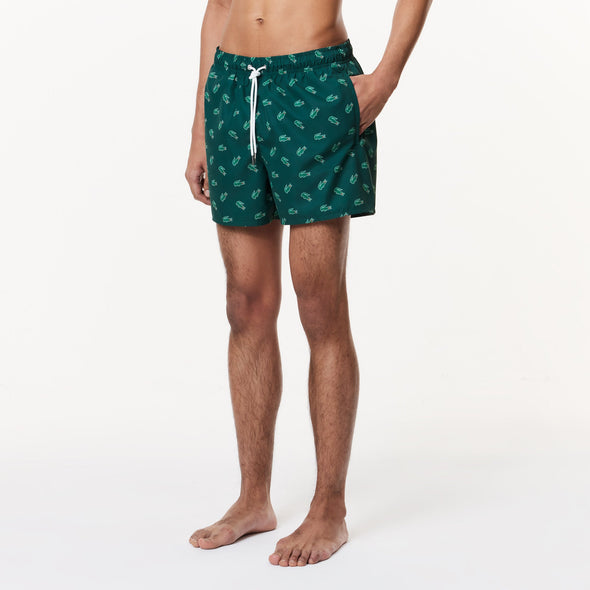 Shorts de bano lacoste para caballero estampado cocodrilo