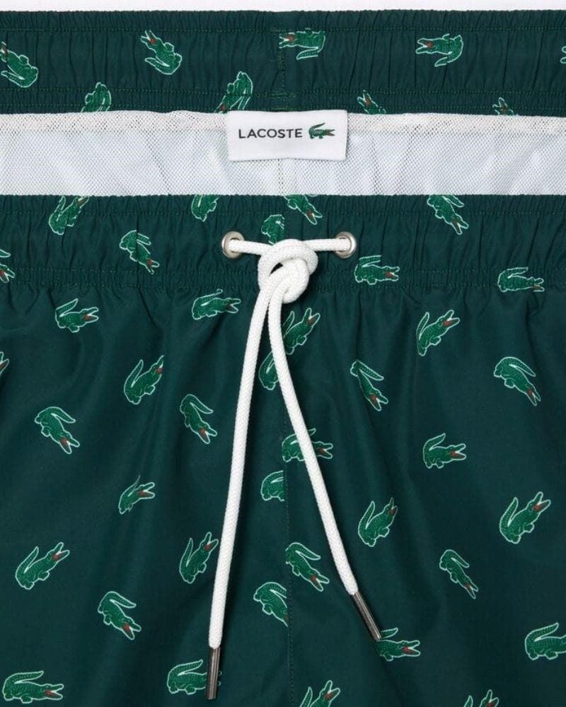 Shorts de baño Lacoste estampado cocodrilo