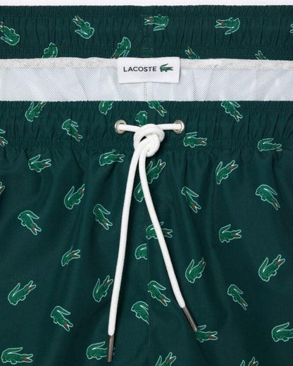 Shorts de baño Lacoste estampado cocodrilo