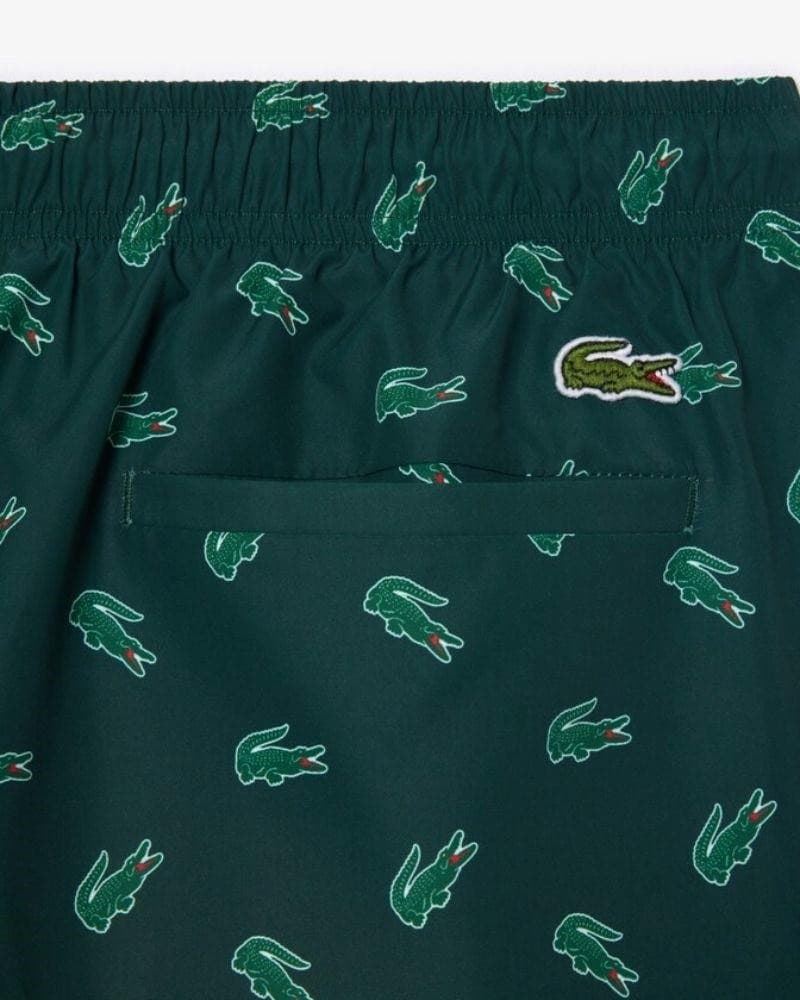 Shorts de baño Lacoste estampado cocodrilo