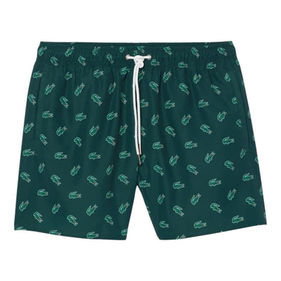 Shorts de bano lacoste para caballero estampado cocodrilo