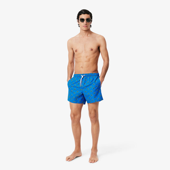 Shorts de bano lacoste para caballero estampado cocodrilo