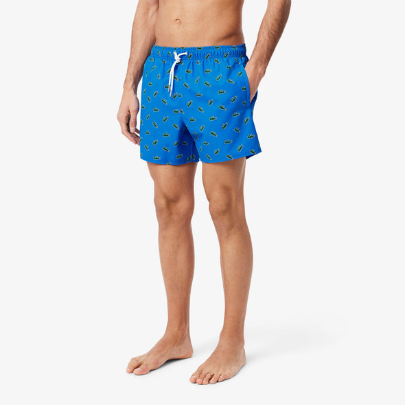 Shorts de bano lacoste para caballero estampado cocodrilo