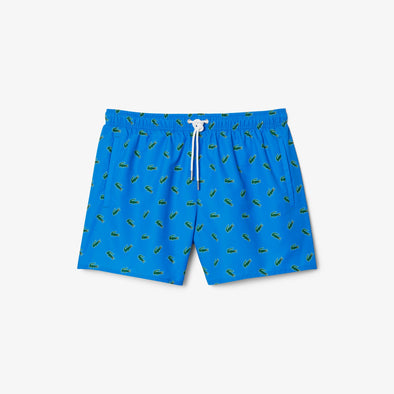 Shorts de bano lacoste para caballero estampado cocodrilo