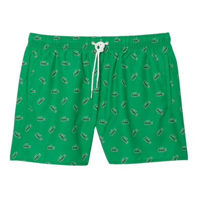 Shorts de bano lacoste para caballero estampado cocodrilo