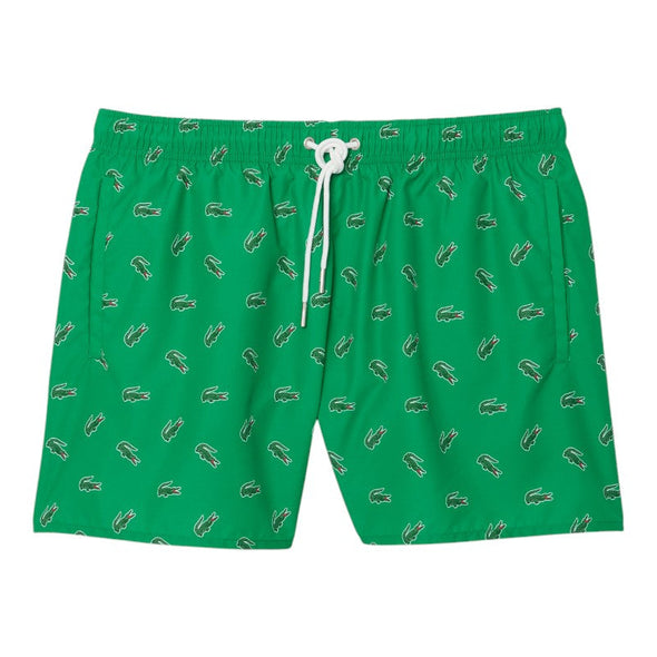 Shorts de bano lacoste para caballero estampado cocodrilo