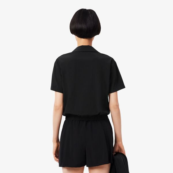 Camiseta tipo polo Lacoste de tafetán manga corta para dama
