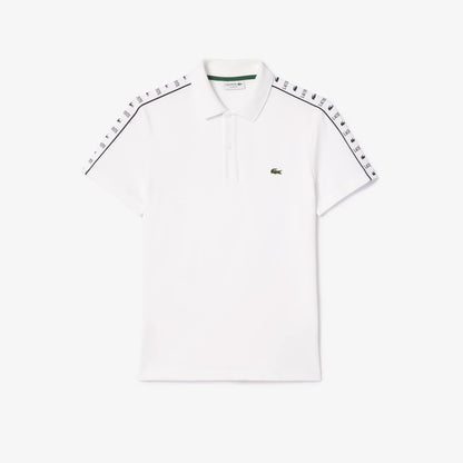 Camiseta tipo polo Lacoste de piqué elástico con raya y logo