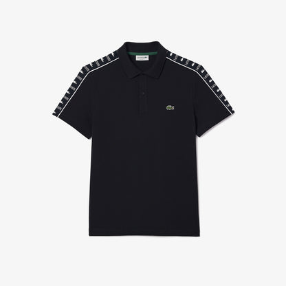 Camiseta tipo polo Lacoste de piqué elástico con raya y logo