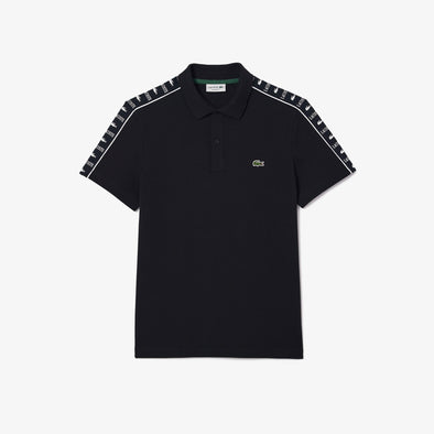 Polo lacoste de pique elastico con raya y logo