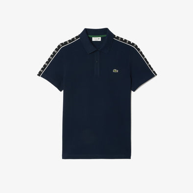 Polo lacoste de pique elastico con raya y logo