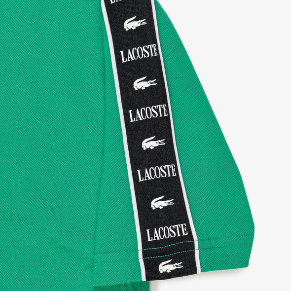 Polo lacoste de pique elastico con raya y logo