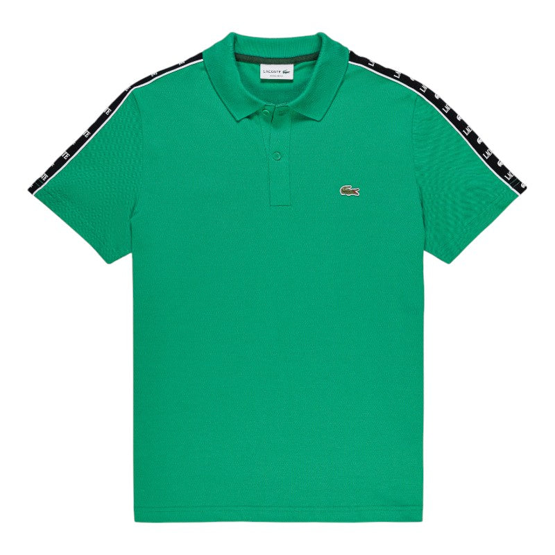 Camiseta tipo polo Lacoste de piqué elástico con raya y logo