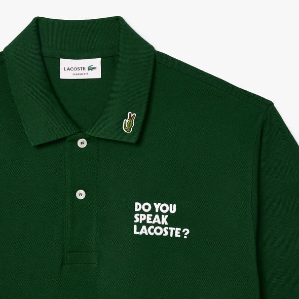 Polo lacoste original l.12.12 de algodon con eslogan bordado