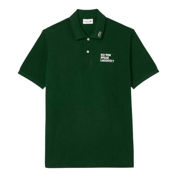 Polo lacoste original l.12.12 de algodon con eslogan bordado