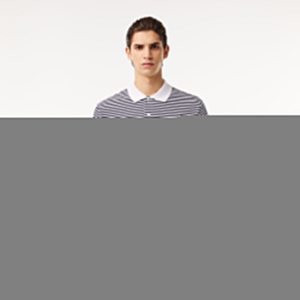 Polo lacoste original l.12.12.de algodón con rayas