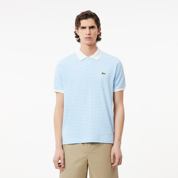 Polo lacoste original l.12.12.de algodón con rayas