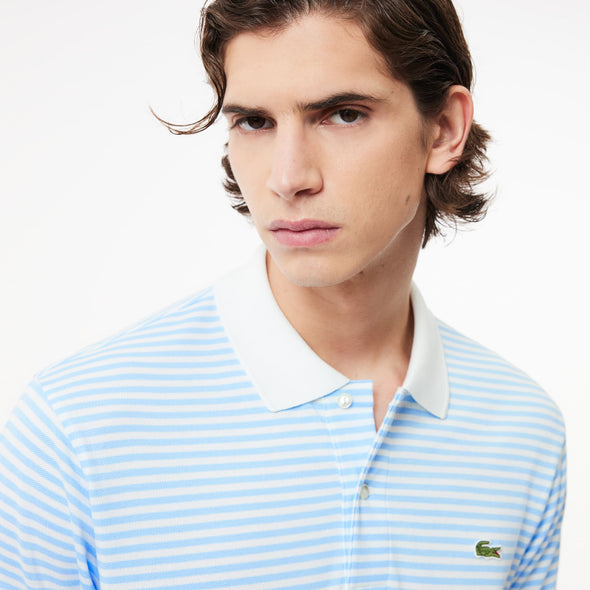 Polo lacoste original l.12.12.de algodón con rayas