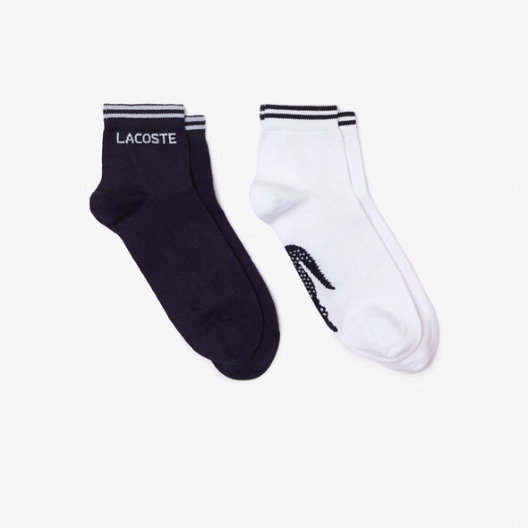 Pack de 2 pares de calcetines de hombre lacoste sport de corte bajo en algodón