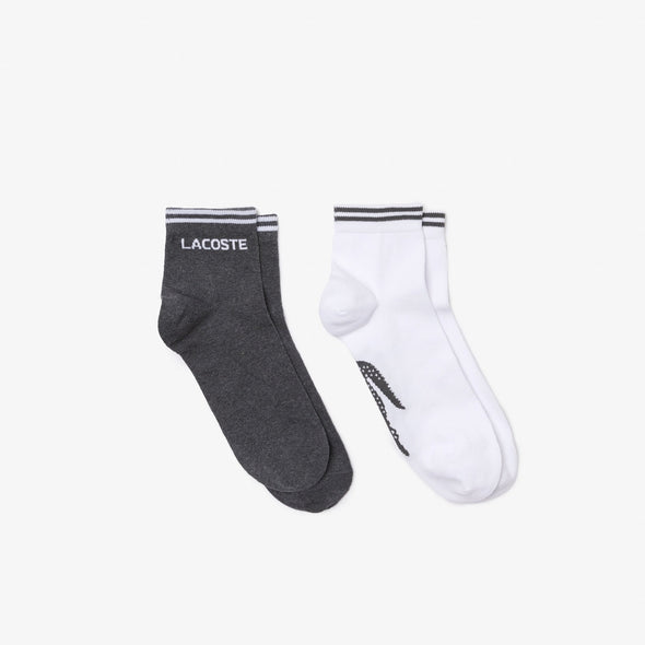 Pack de 2 pares de calcetines de hombre lacoste sport de corte bajo en algodón