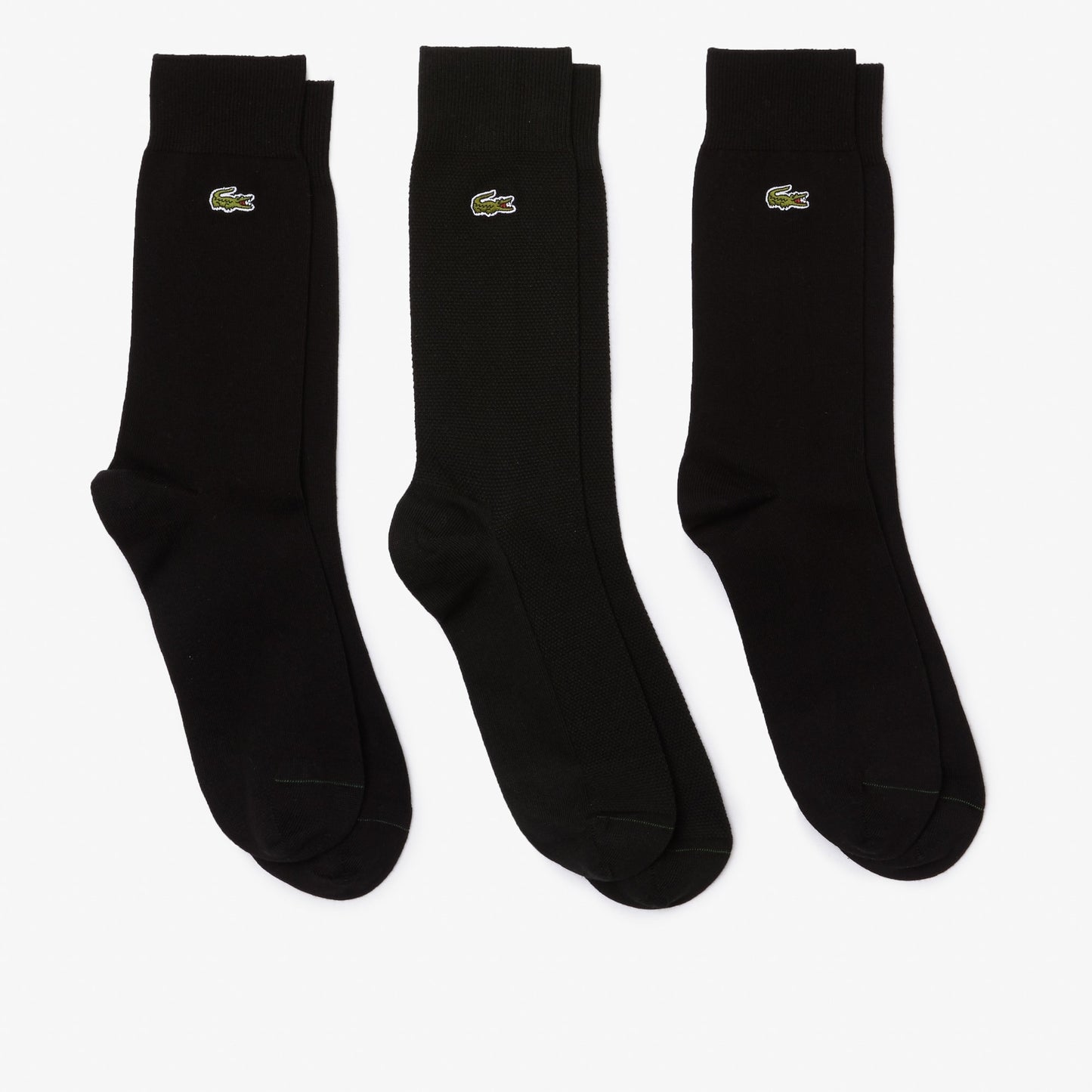 Pack de 3 medias Lacoste de corte alto en piqué de algodón
