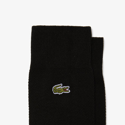 Pack de 3 medias Lacoste de corte alto en piqué de algodón