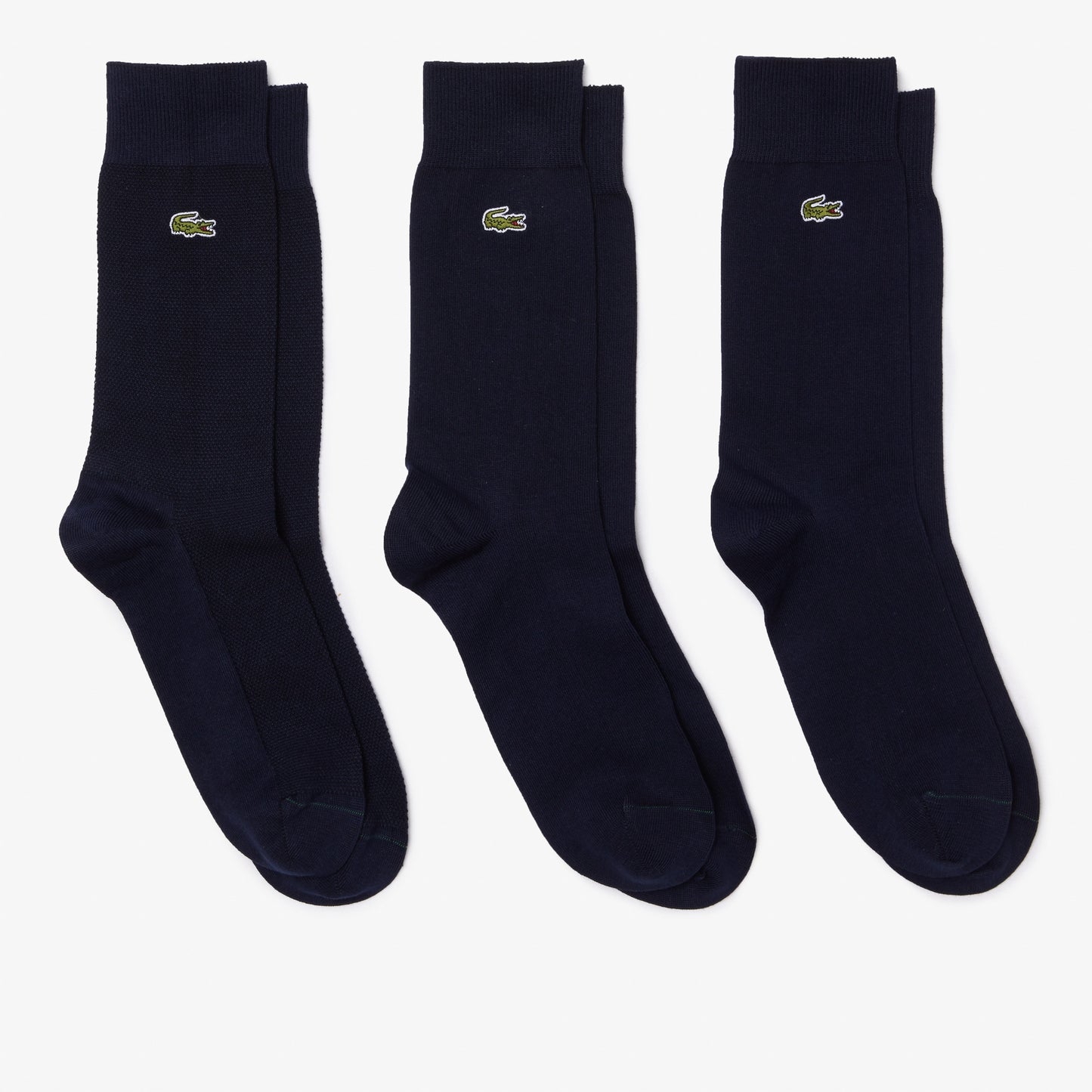 Pack de 3 medias Lacoste de corte alto en piqué de algodón