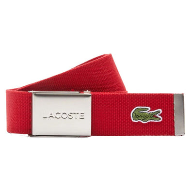 Cinturon ma in france textil hebilla inscripcion grabada lacoste