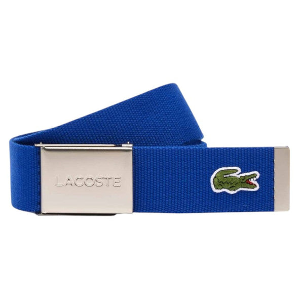 Cinturon ma in france textil hebilla inscripcion grabada lacoste