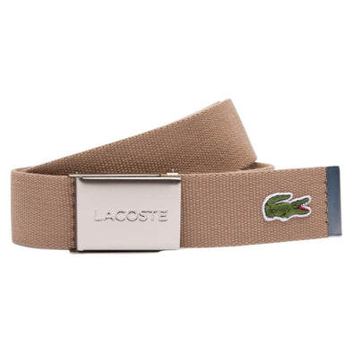 Cinturon ma in france textil hebilla inscripcion grabada lacoste