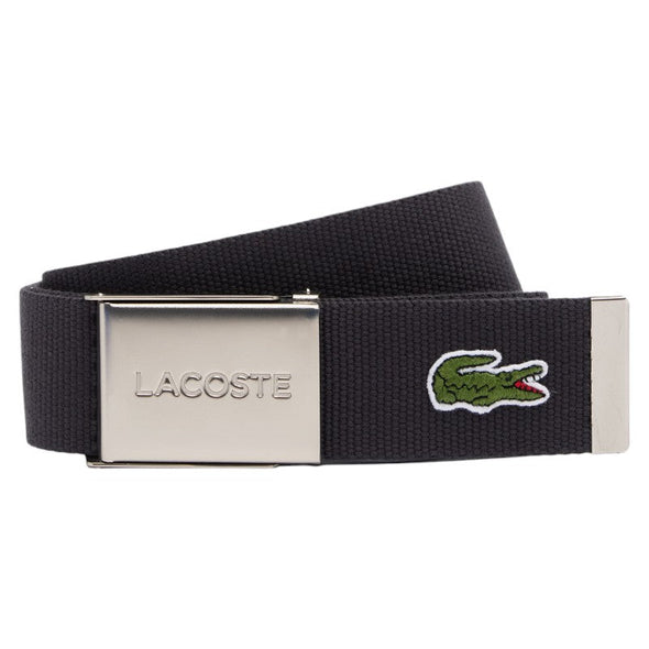 Cinturon ma in france textil hebilla inscripcion grabada lacoste